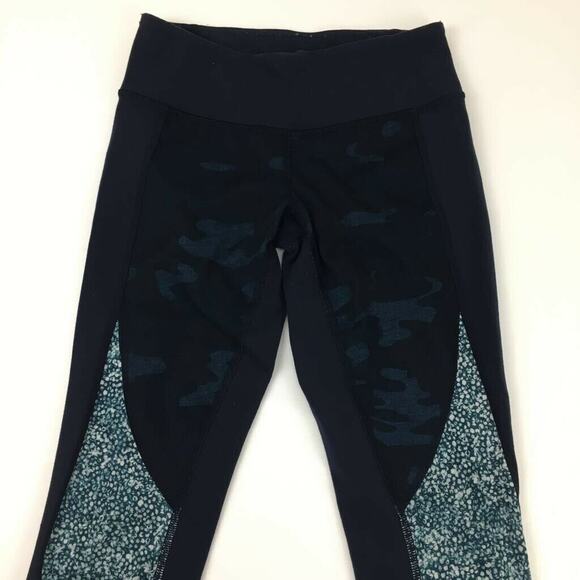 Lululemon Wunder Under Crop *Full-On Luon Blue Camo Camouflage Low Rise Size 2 - Picture 3 of 11